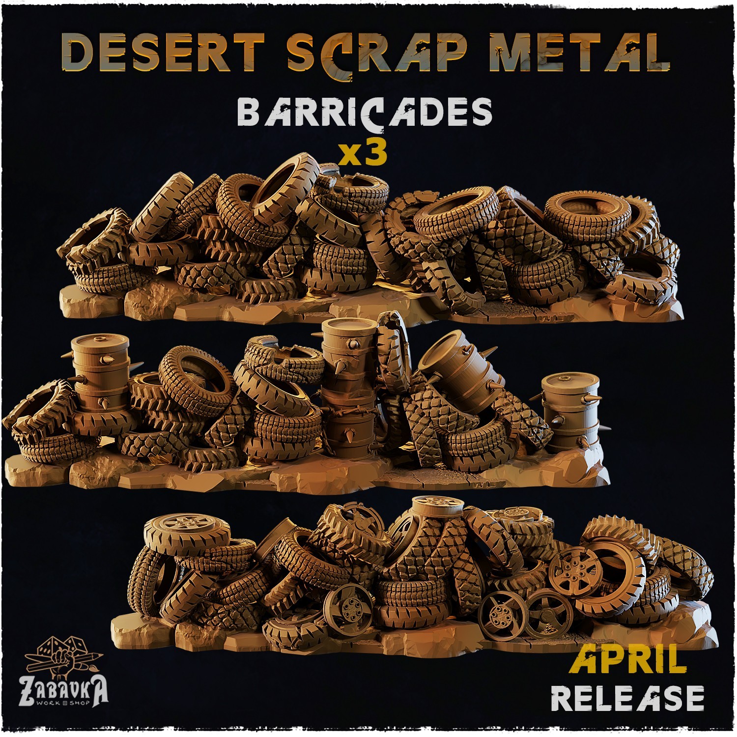 Unpainted sets of barricades / walls for wargaming and role playing- many styles