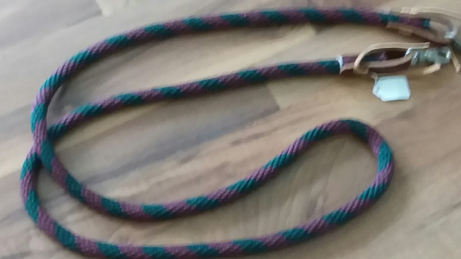Maroon/Green 86"Amish made HORSE POLY ROPING REINS W/ LEATHER LACES LOOP ENDS