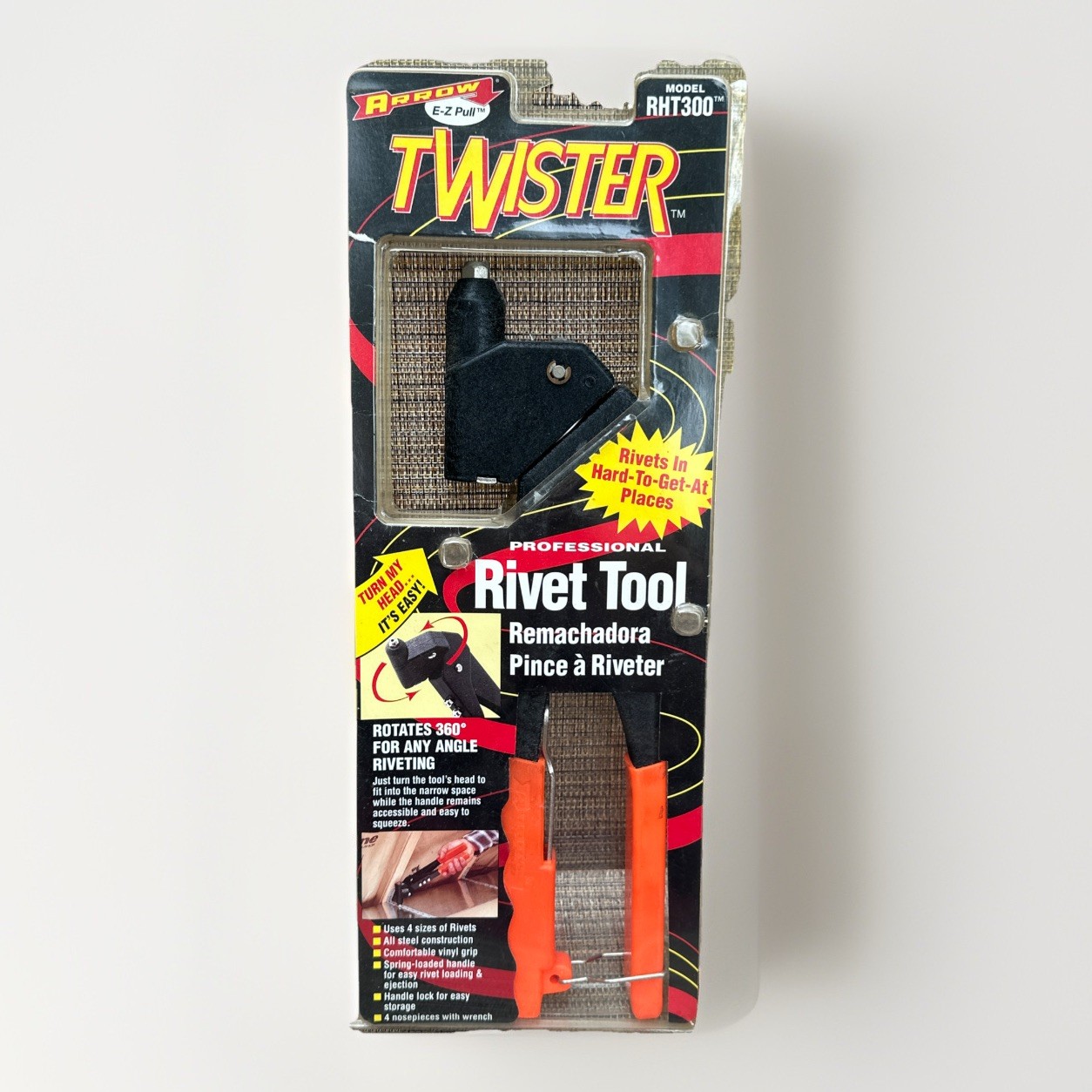 Vintage Arrow RHT300 One-Handed Swivel Rivet Tool, Manual Riveter for Metal
