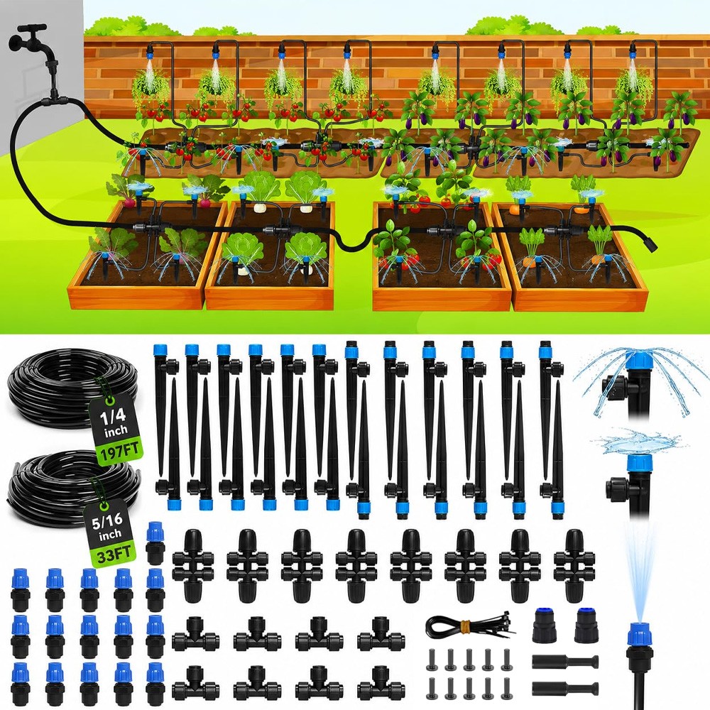 230FT Drip Irrigation System Kit, Automatic Garden Watering System for Plants