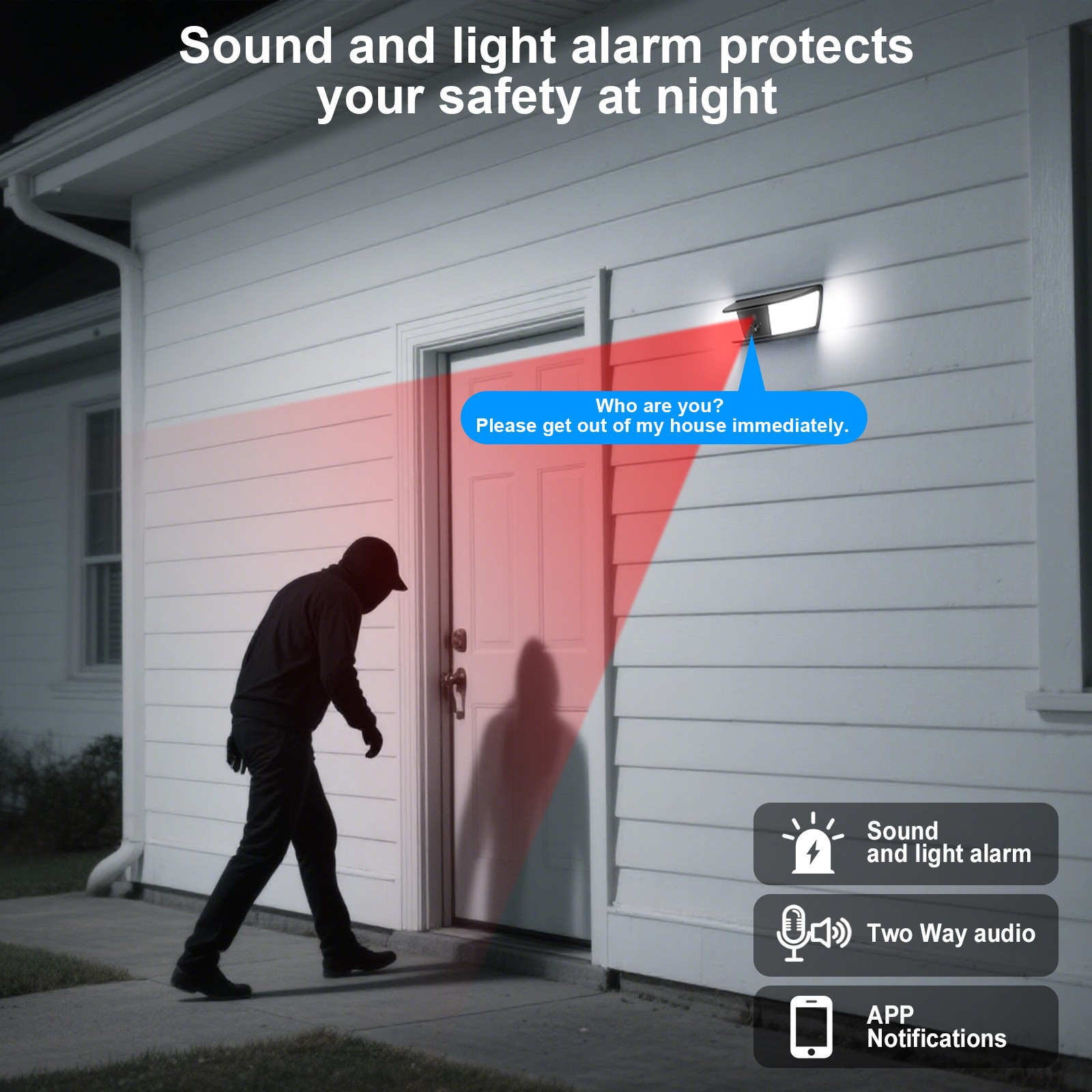 ANRAN Solar Security Wall Light Camera Wireless Camera WiFi Home Outdoor Home
