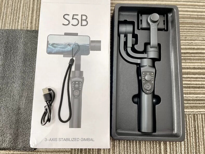 3 Axis Handheld Selfie Stick Smart Phone Stabilizer Gimbal S5B 360 Rotation