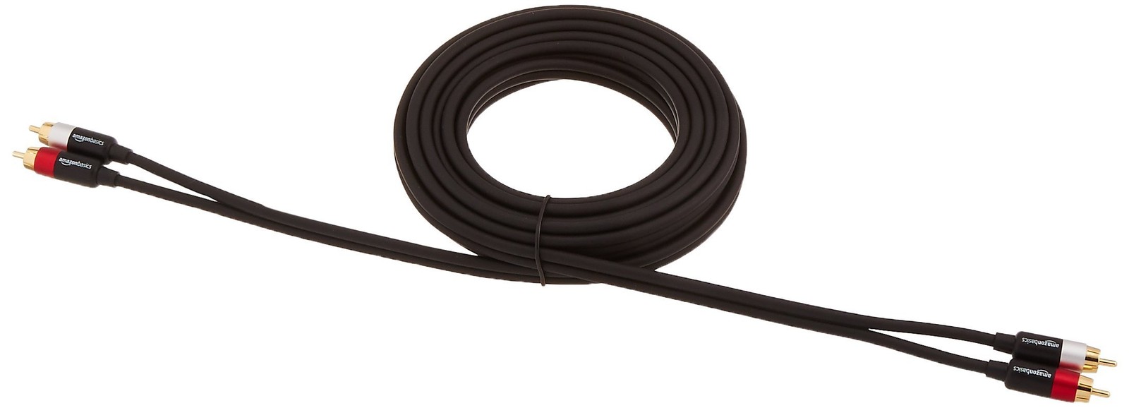 Amazon Basics 2 RCA Audio Cable for Amplifier,Active Speakers 15 Feet, Black