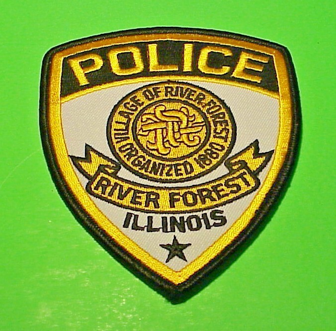 RIVER FOREST ILLINOIS  ( WHITE  BACKGROUND )  5"  POLICE PATCH  FREE SHIPPING!!!