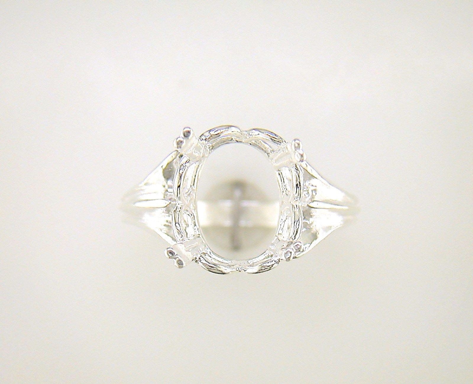 Oval Regalle Solitaire Ring Setting Sterling Silver