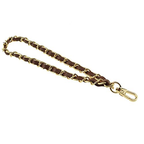 HAHIYO 7.9 inches Length 9mm Width Brown Gold-Shuttle Leather-9mm-7.9"Length