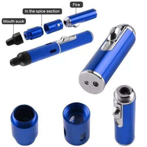 New All-in-1 Pipe Windproof Click Butane Refillable Torch Lighter Click-N-Hit