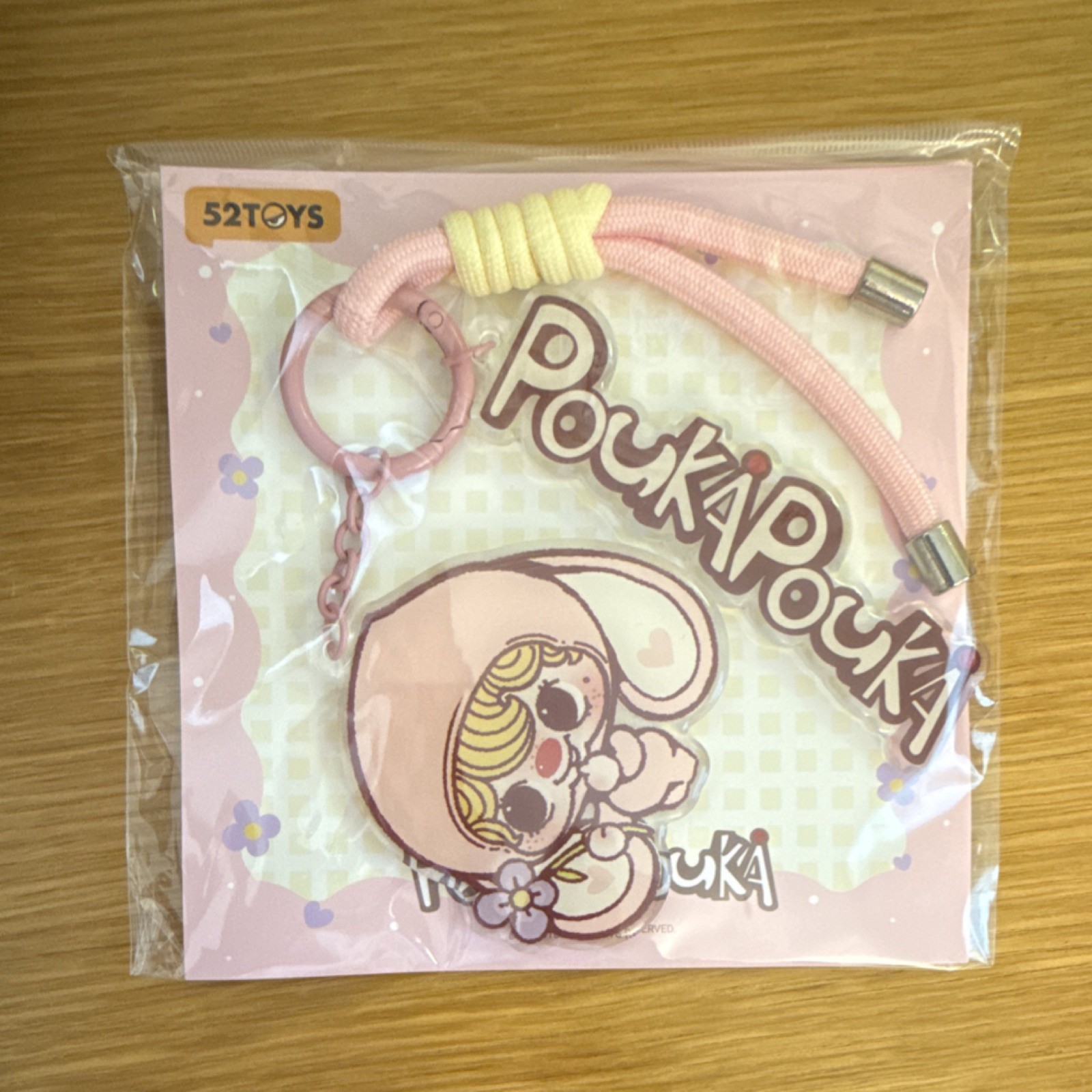 52TOYS PoukaPouka Clip-On Acrylic Keychain Pink 110mm Licensed Animation