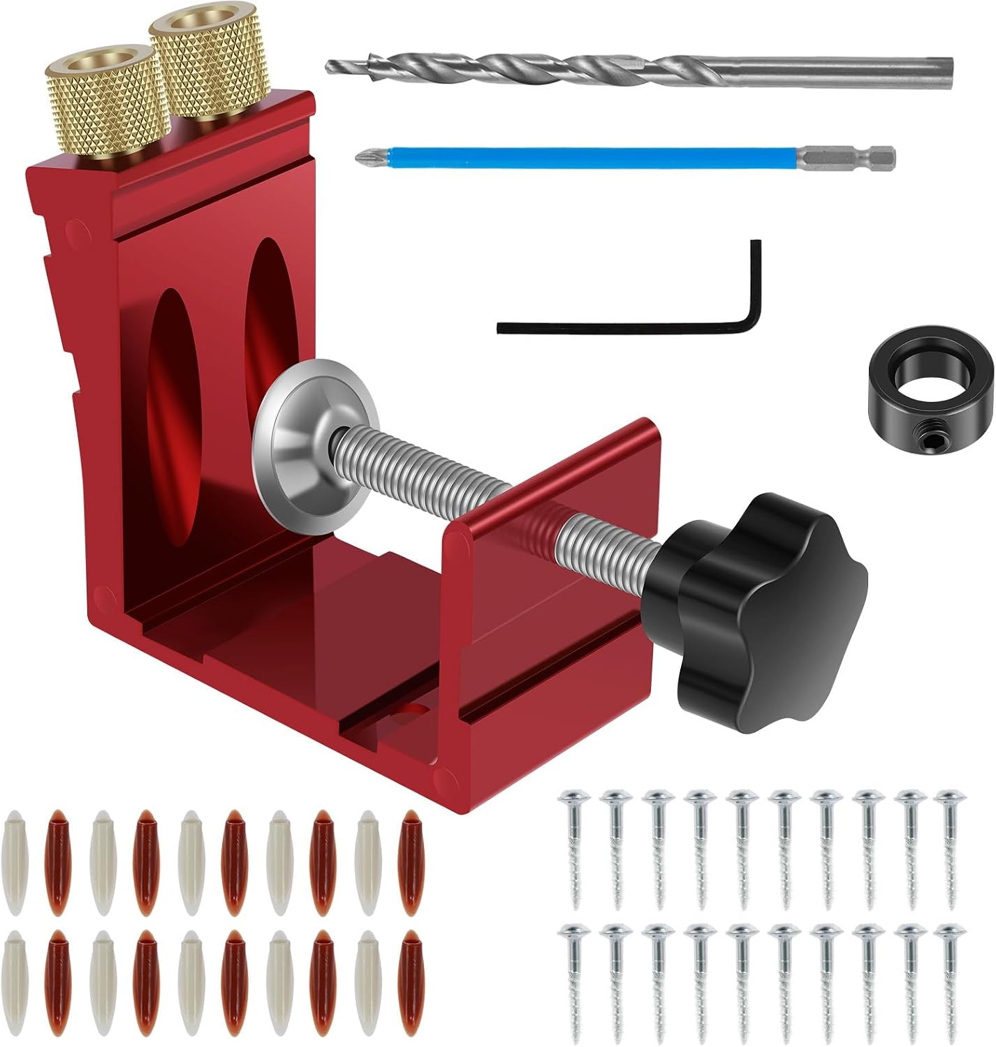 Pocket Hole Jig Kit with 3 Guides – 15° Precision Screw System