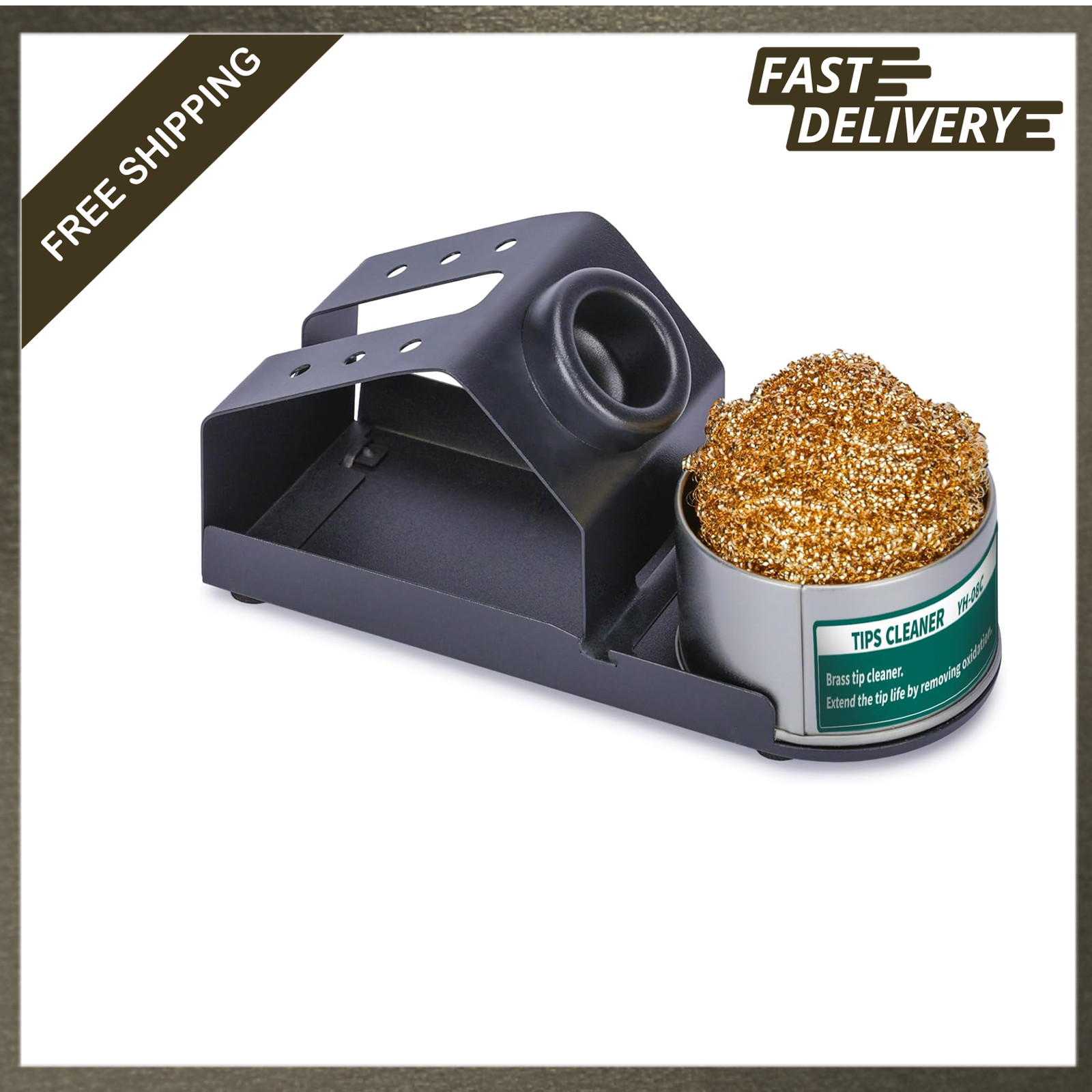 Soldering Iron Holder Heat-Resistant Tip Cleaner Brass Wool Soldering Iron Stand