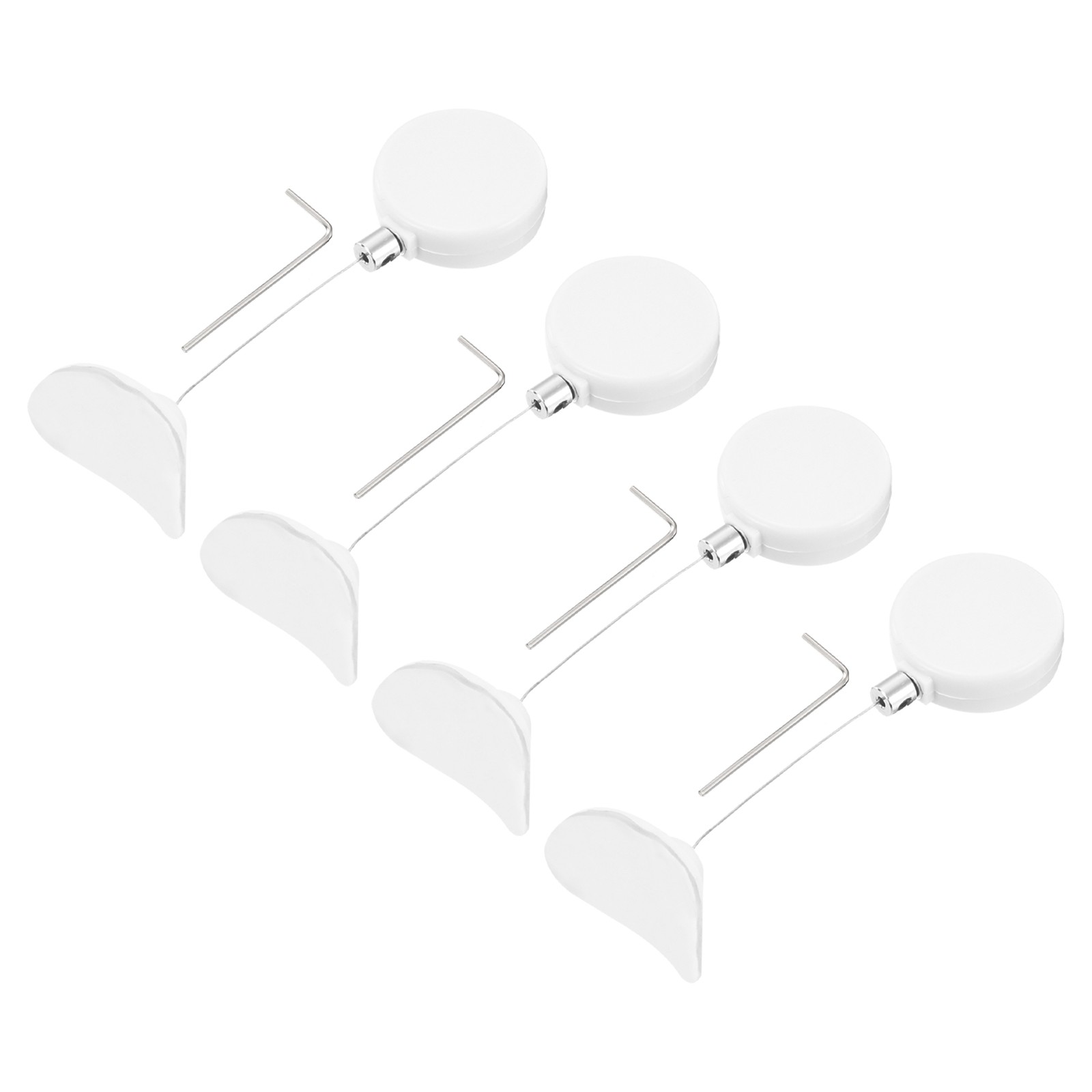 1.8ft Retractable Cable Security Lock with Arc Patch Wrench, White, 4 Pack