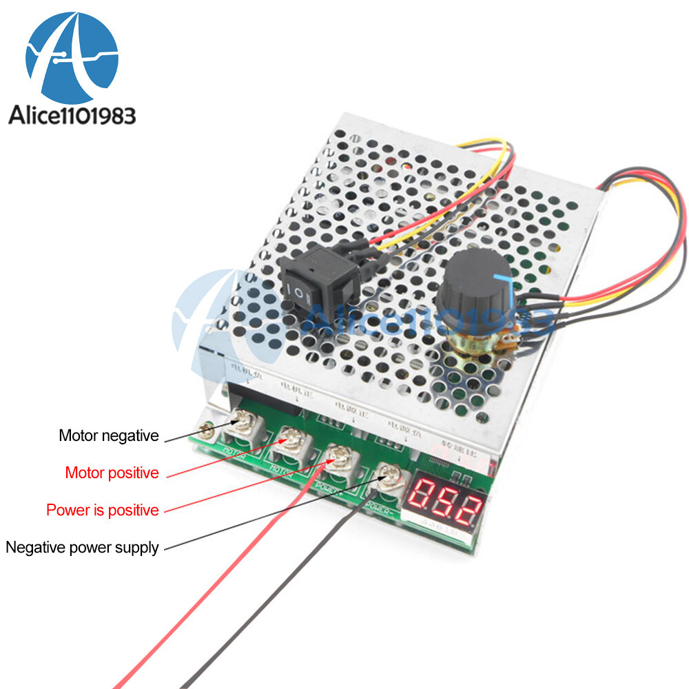 DC Motor Speed Controller Drive Module Reverse Switch 12/24/36/48V 60A 0-100A