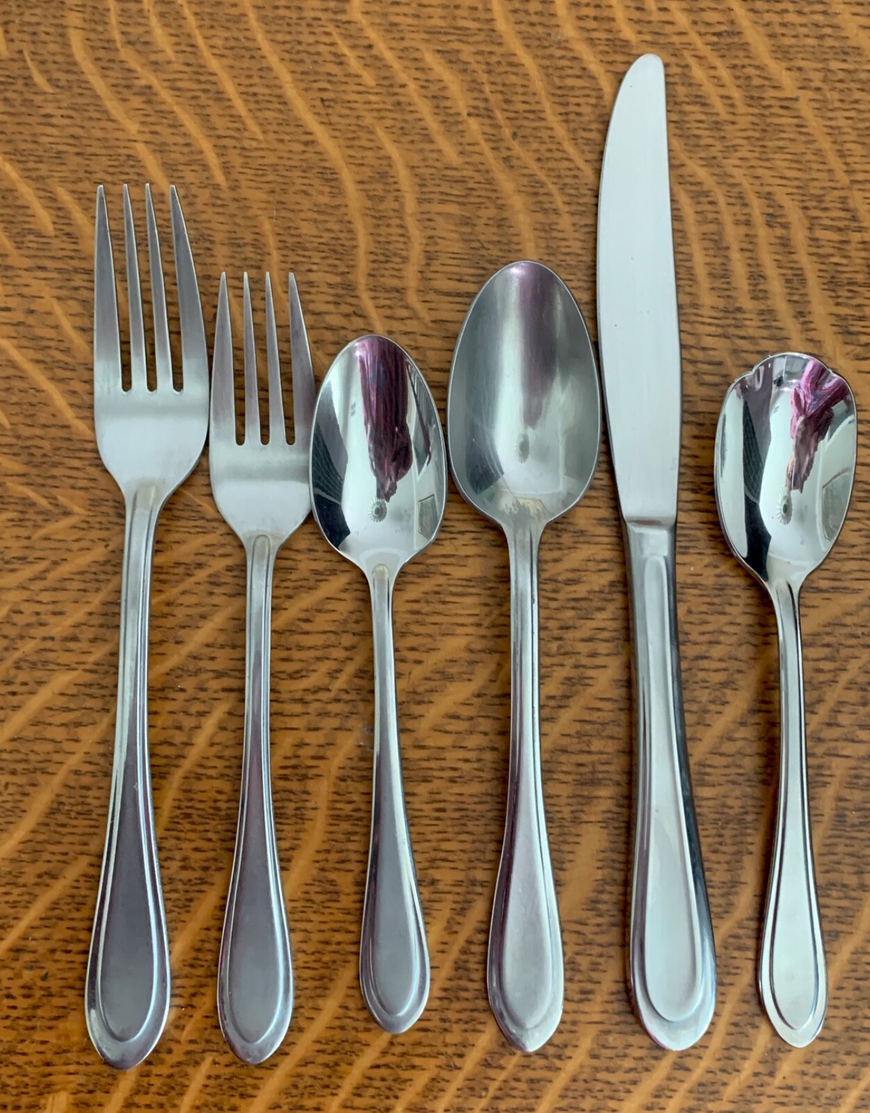 Set of 5 Oneida Stainless Steel Flatware JOANNE  pattern 7 1/8" Salad Forks