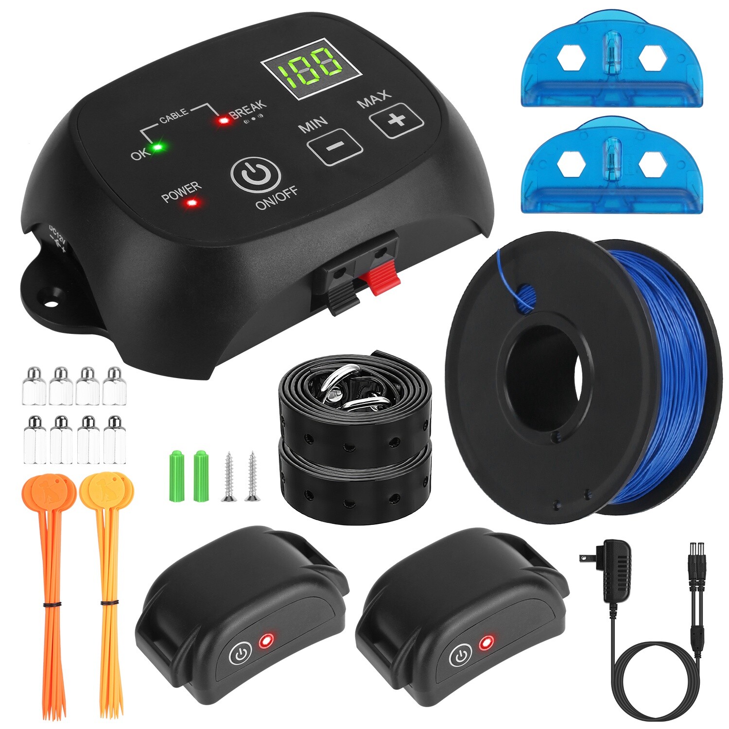 For 1/2 Dogs Underground Electric Outdoor Dog Fence Pet Containment System IPX7