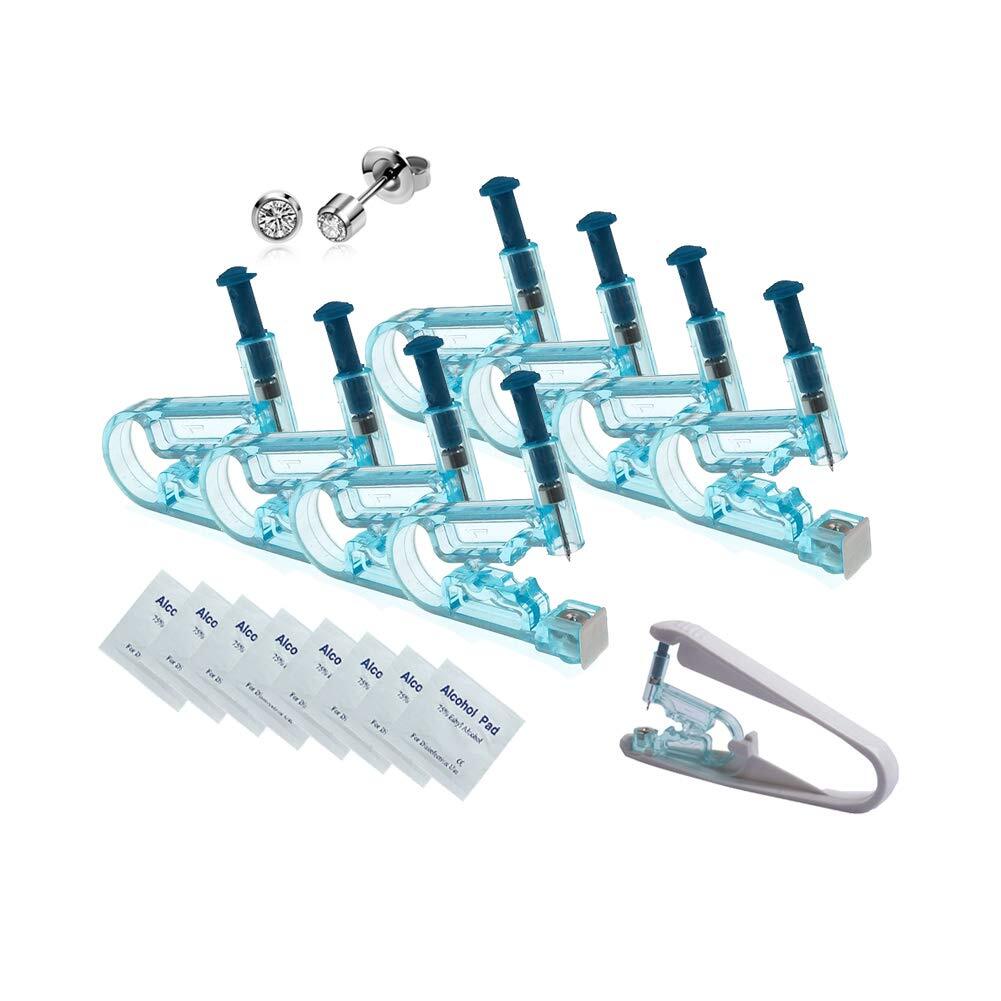 Ear Piercing Kit 8 Pcs 4mm Disposable Self Ear Pericings Kit with Ear Studs a...