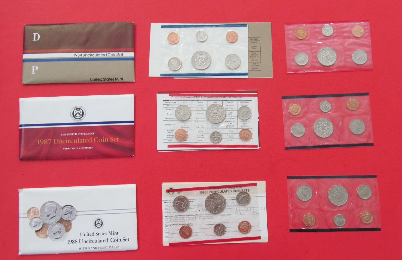 US Mint Sets 1984, 1987, 1988