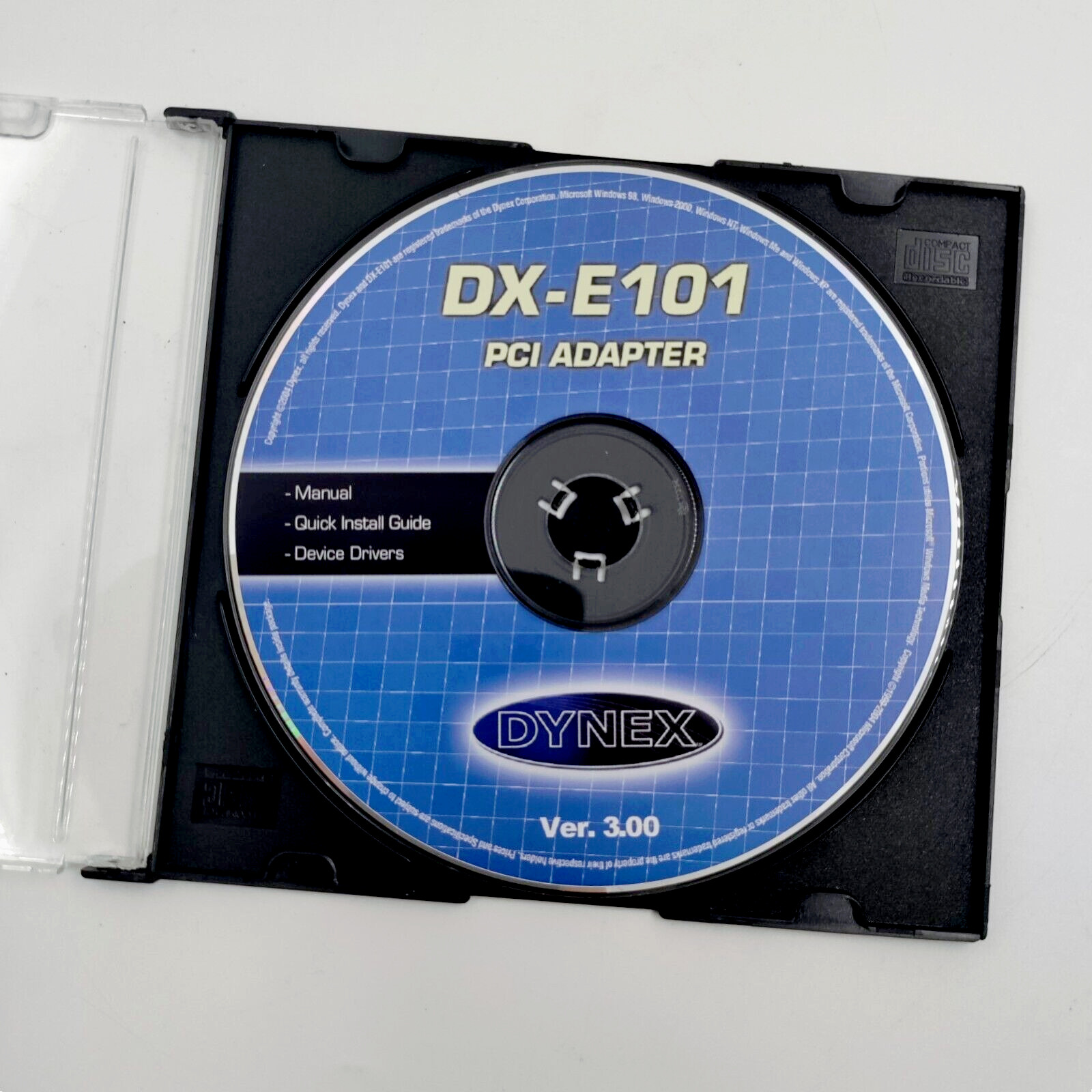 Dynex DX-E101 PCI Adapter Ver. 3.00 2004 PC Disc - Great Condition