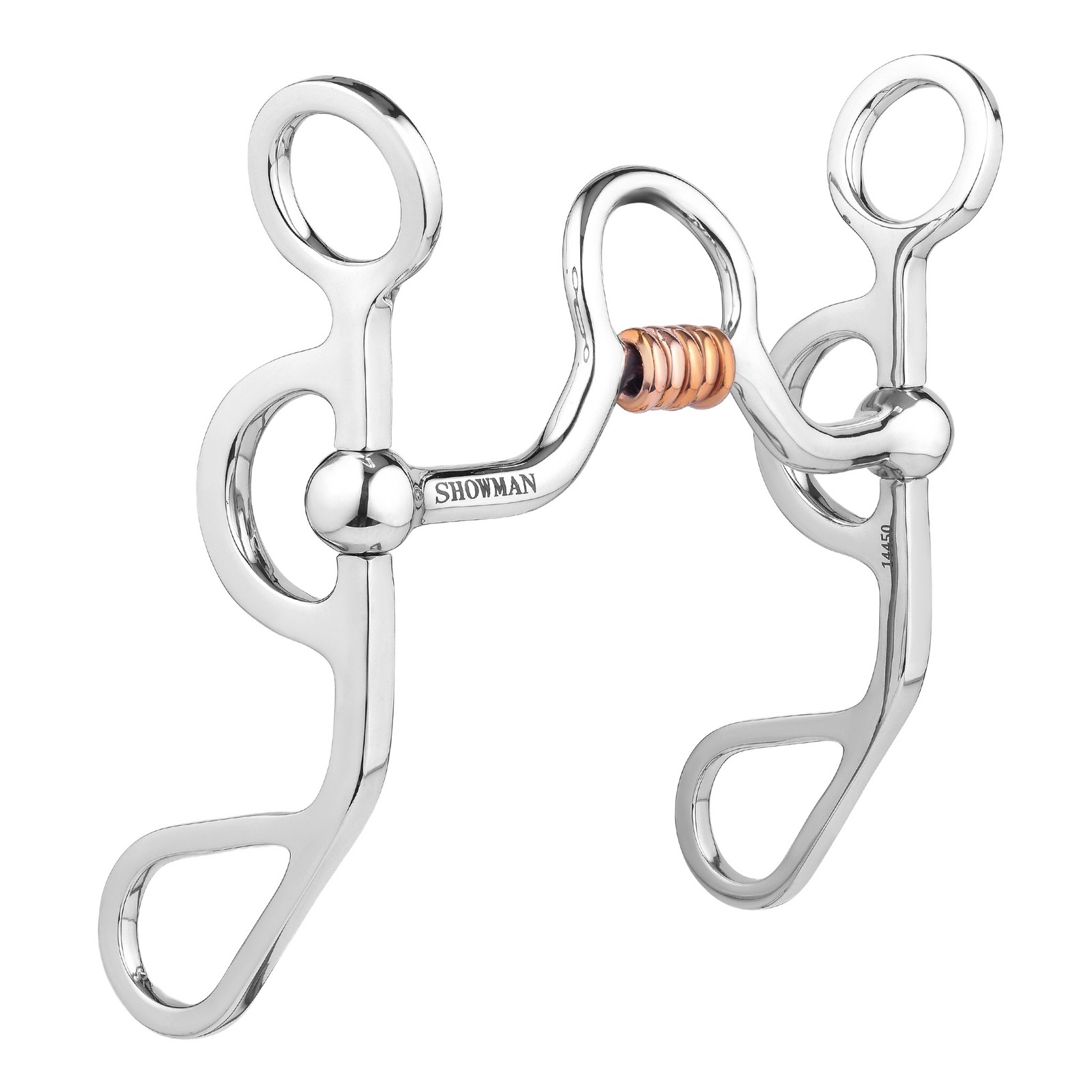 Showman Argentine Shank Bit w/ Medium Port Copper Rollers