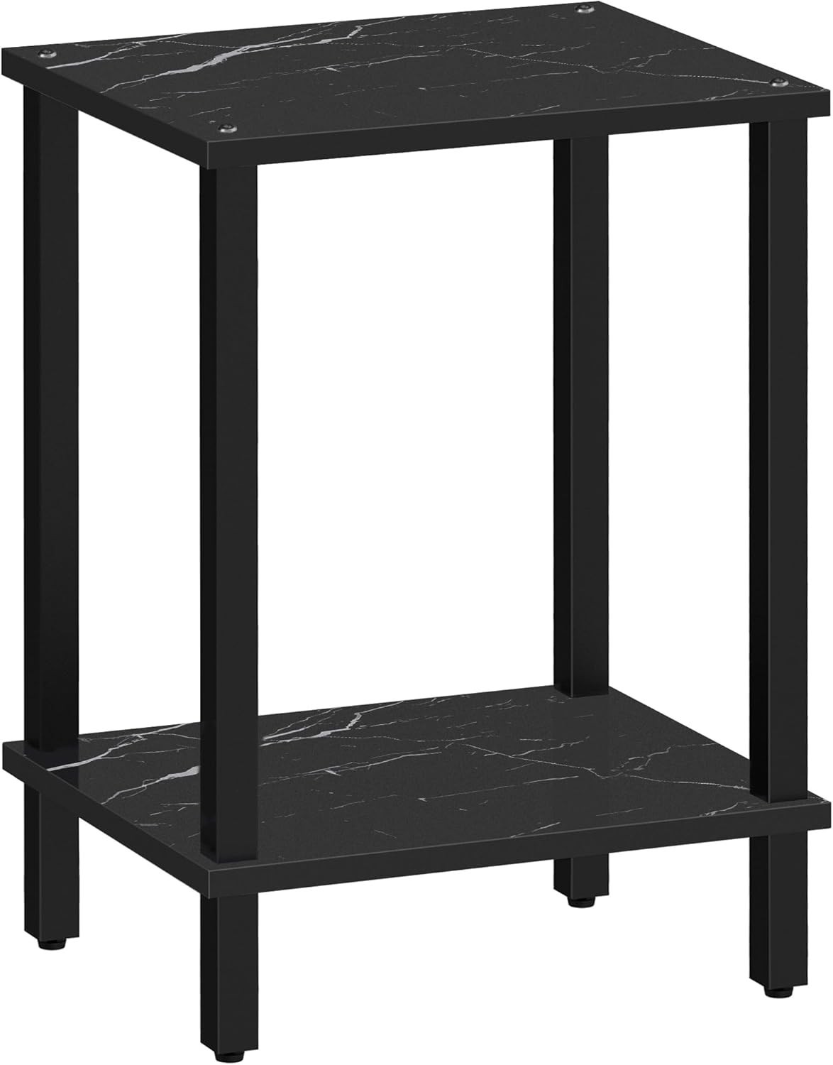 End Table Side Table Nightstand 2-Tier Storage Shelf Sofa Side Table Small Space