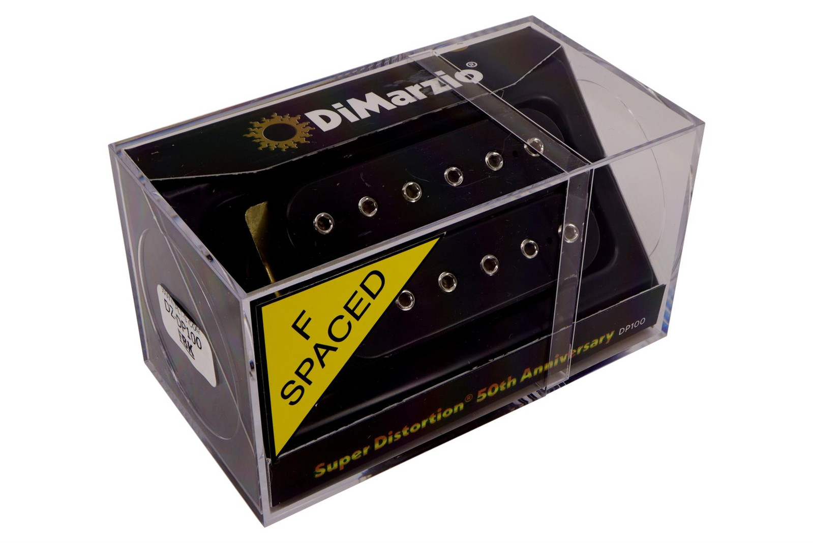 DiMarzio DP100FBK Super Distortion Guitar Pickup, Black Bobbin, F-Spacing