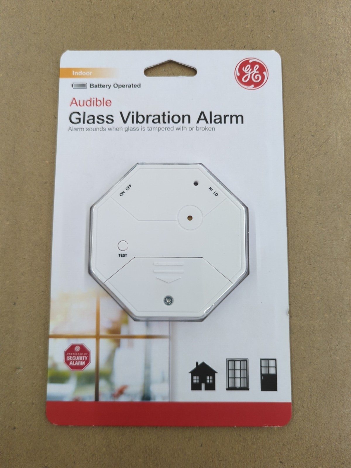 General Electric / GE Audible Glass Vibration Alarm w/ Batteries | Indoor  36021