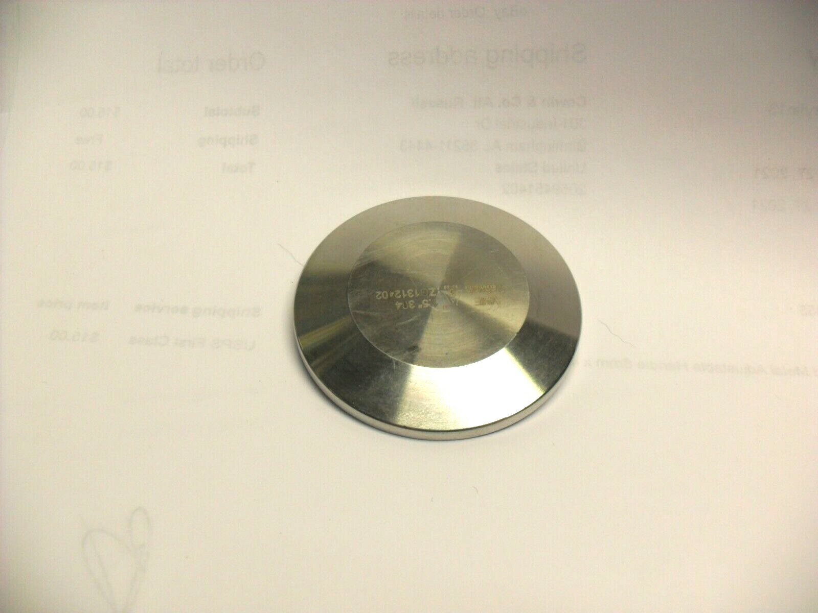 VNE ZG1110 - END CAP 1.5 304 Stainless Steel, Clamp End NEW