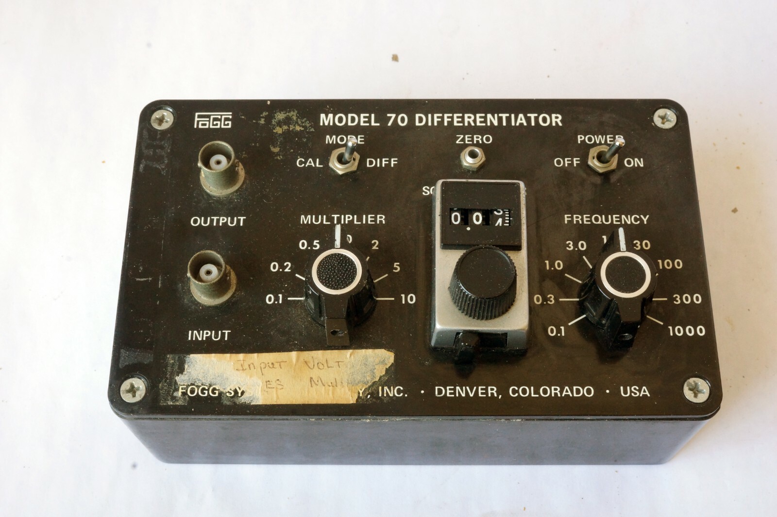 Vintage FOGG Model 70 Differentiator Unit for Parts or Repair only Rare Find