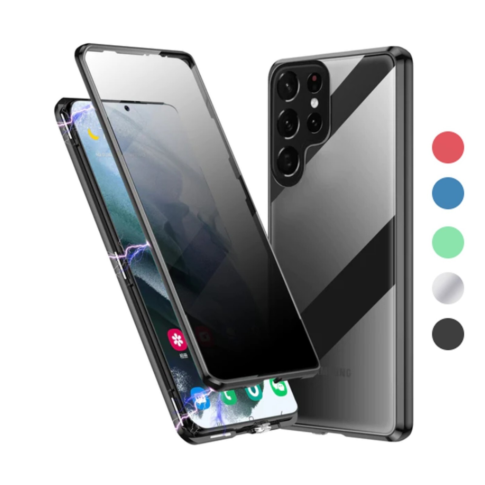 For Samsung Galaxy S22 Series Ultra Plus - Magnetic Tempered Glass Screen Case