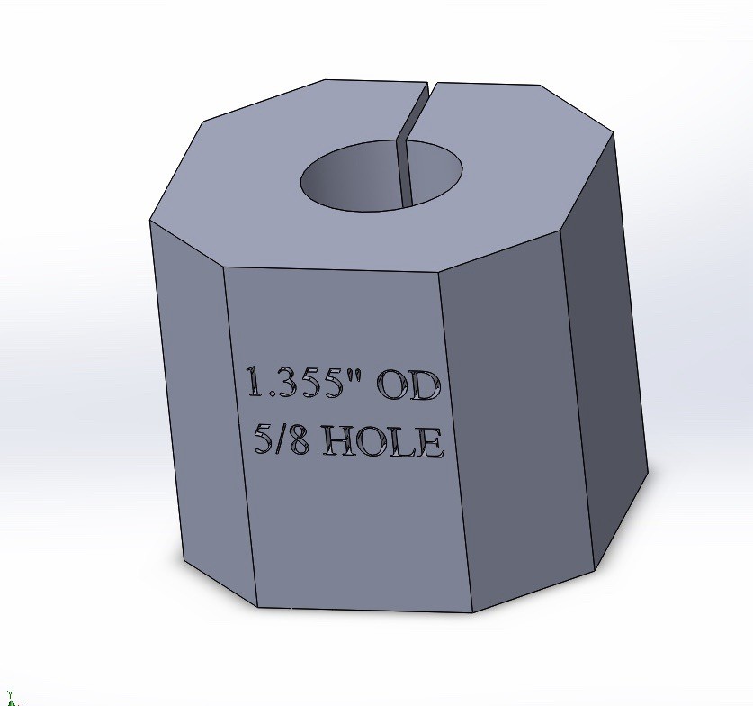 1.355 Dia Bar Stock 5/8 Center Hole Jig 3D Printed *Random Color*