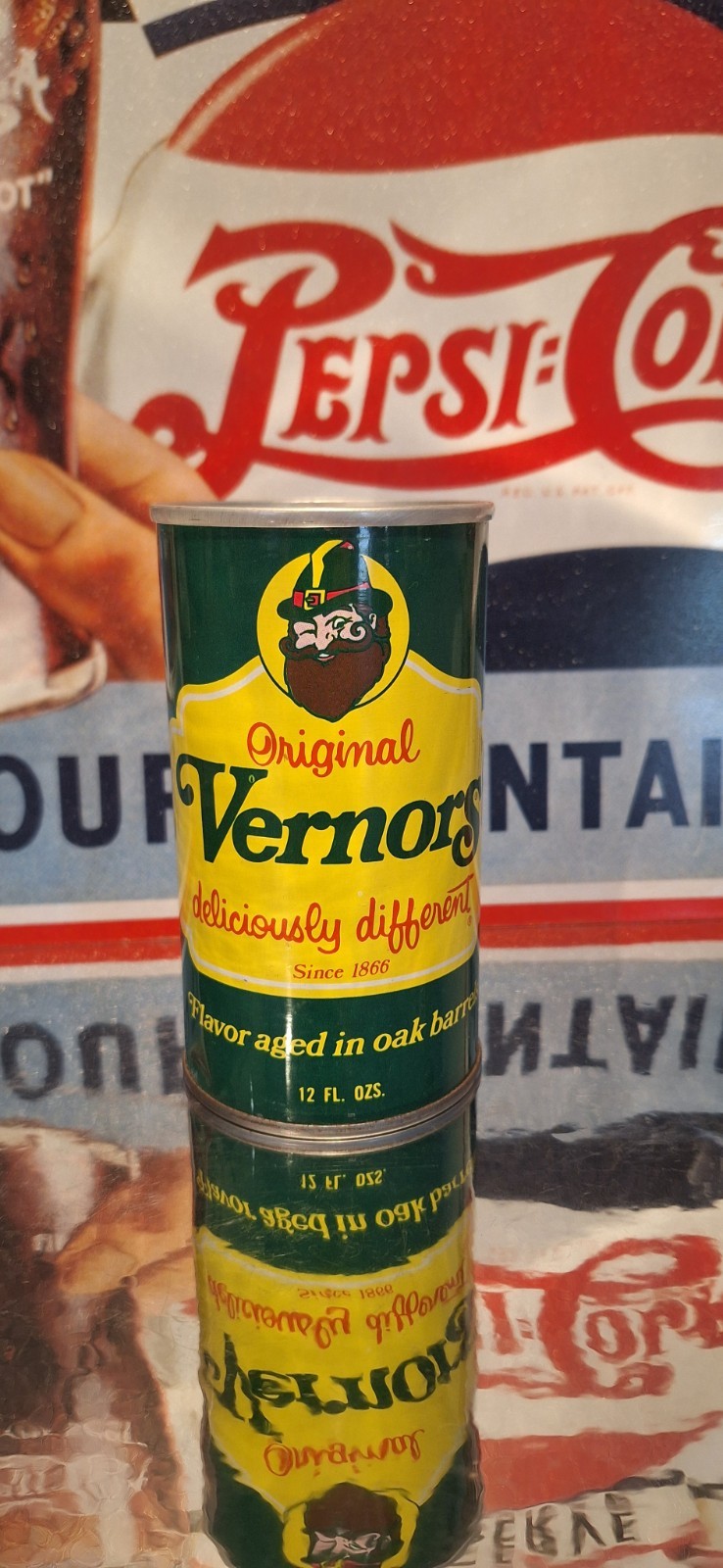 🍺Pull Tab VERNORS Original Soda Pop Can Advertising Prop Empty 70's 80's