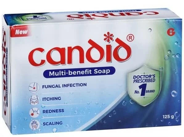 Candid Soap Anti-fungal Bathing Bar 125g by Glenmark PACK OF 2 FREE SHIP