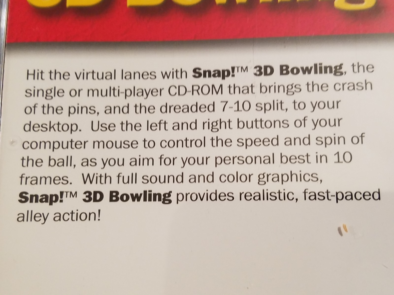 Snap! Strike Bowling - PC by Topics Entertainment CD Video Game