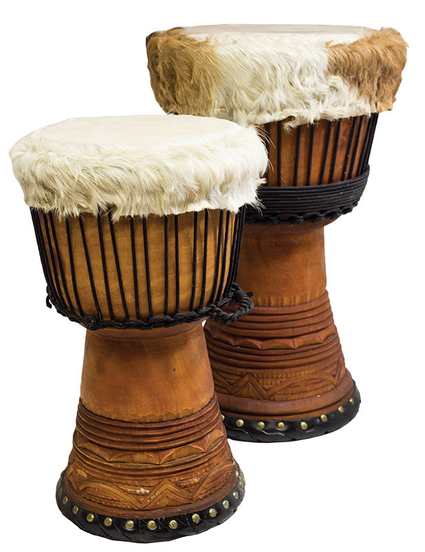 New Djembe Meister Senegal Style, 20" tall, 11" head, with Hair