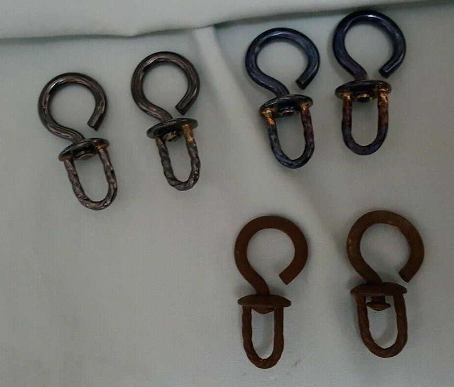 Rein Chain Swivel #BBR-01L - Fancy - Steel with  Blued, Black or Patina (1 Pair)