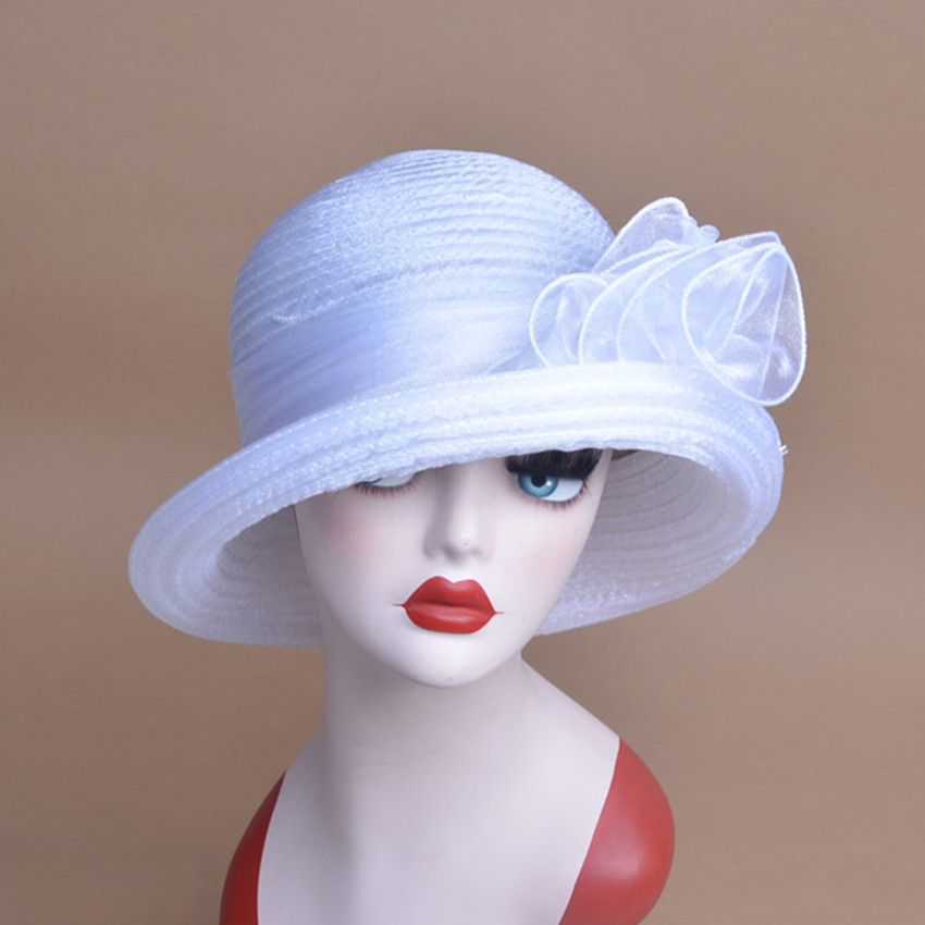 Womens Organza Bowler Bucket Cloche Kentucky Derby Church Sun Beach Hat A267