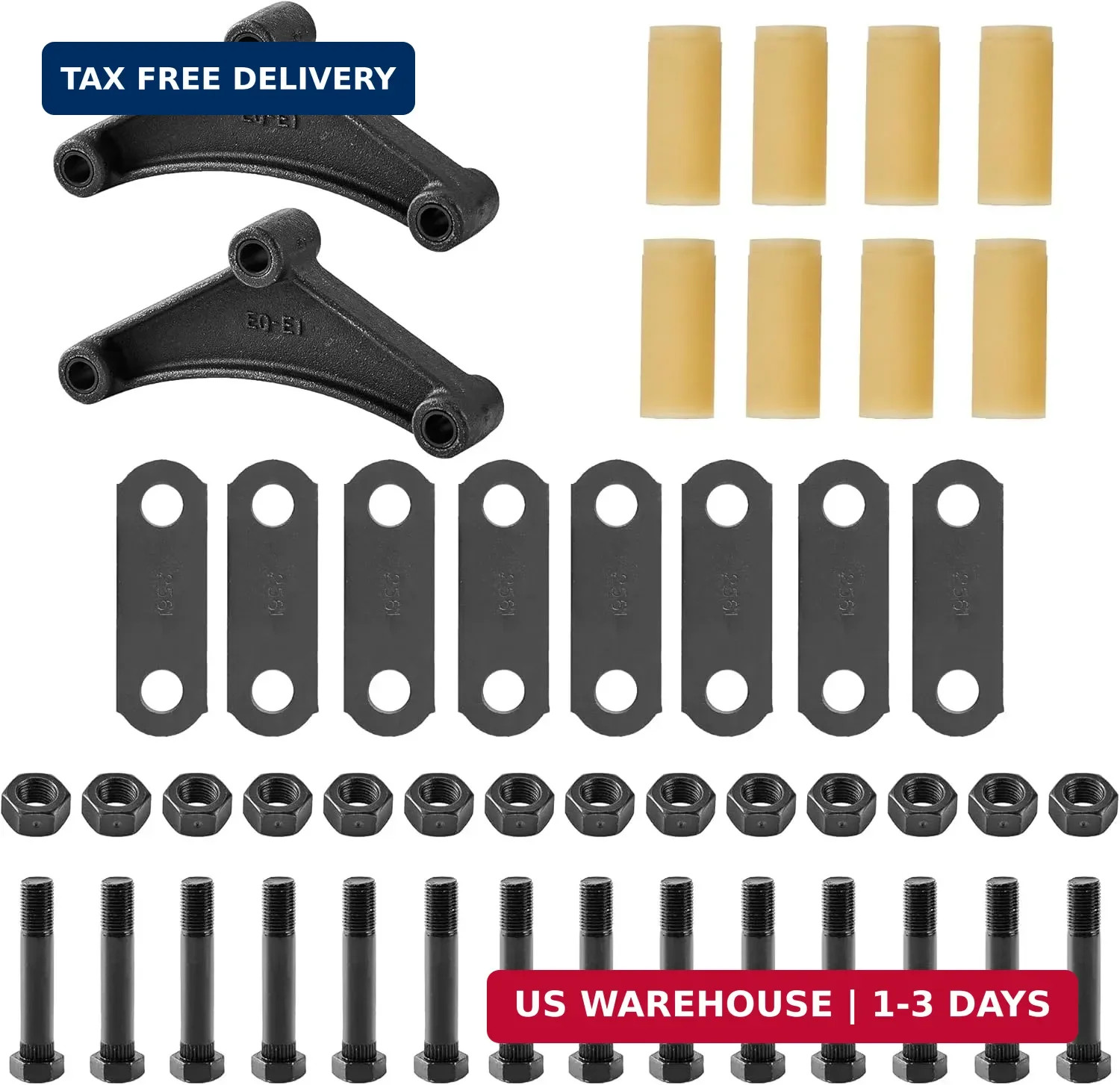 Lonffery 2 Packs 7-3/4 Trailer Alex Equalizer with 256L Shackle Straps Kit Fit f
