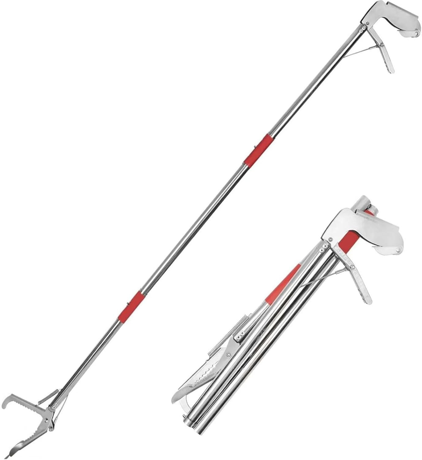 50" Foldable Grabber Reacher Tool, Snake Grabber Tool, Extra Long 3 Fold Reachin