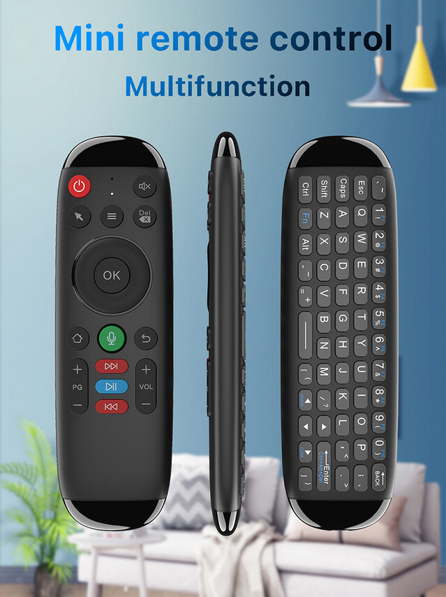 Mini Fly Air Mouse 7-Color Backlit Universal Wireless Keyboard Voice Remote