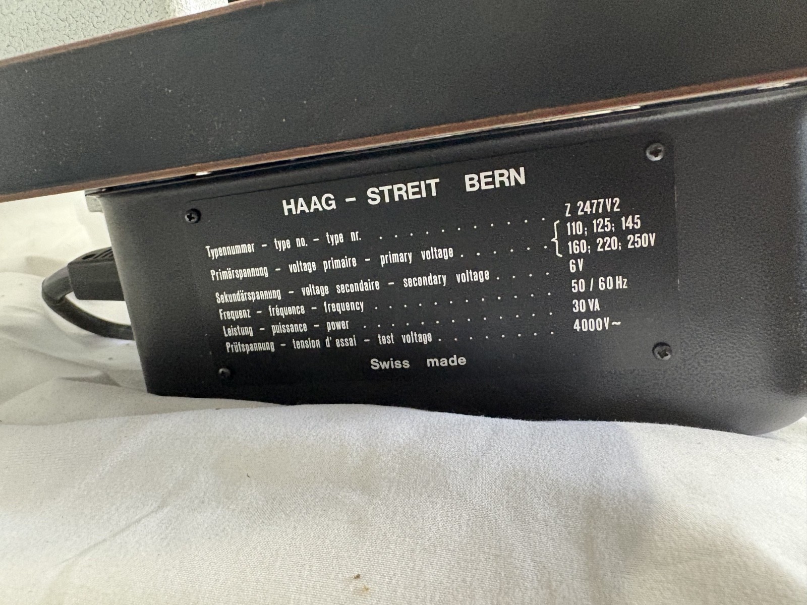 Complete Haag Streit Slit Lamp Power Supply, Base, & Chin Rest Tested Working!