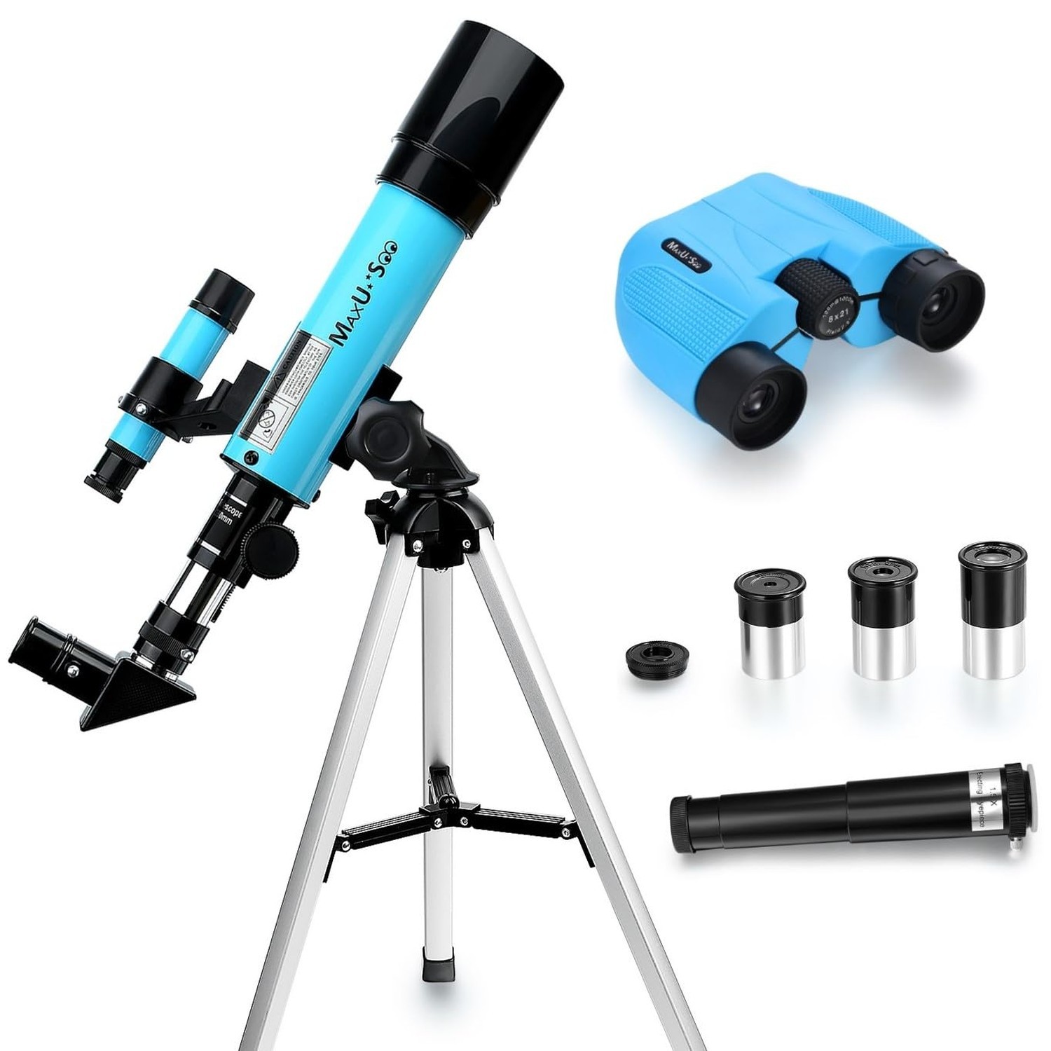 Lunar Telescope for Kids and Astronomy Beginners, Refractor Telescope with Fi...