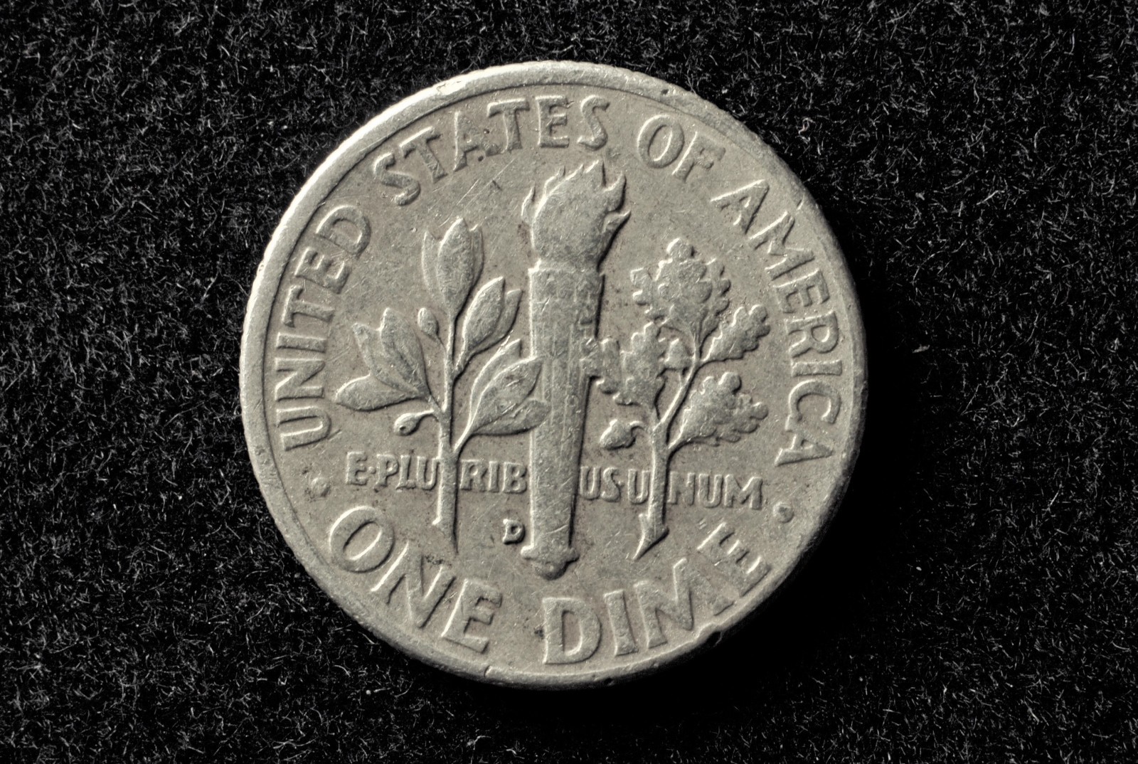 1958-D Roosevelt Dime - 90% silver, circulated, ungraded