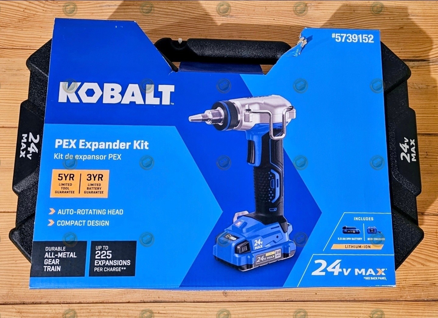 Kobalt 24V PEX Expander Kit with Battery & Charger +Case - 5739152 - New, Sealed