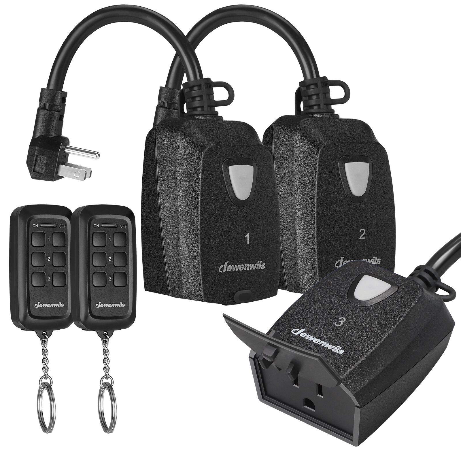 DEWENWILS Wireless Remote Control Outlet Switch Power with 2 Remotes 100FT Range