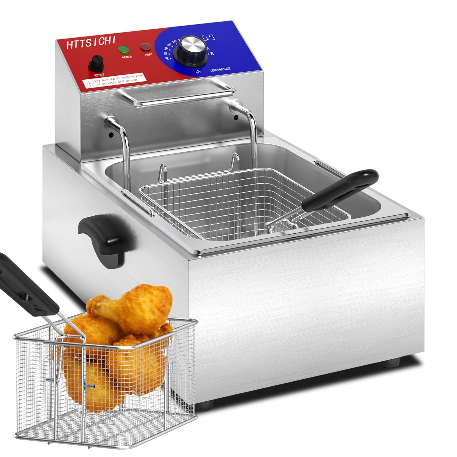 Commercial Deep Fryer - 12 L Electric Deep Fryer with 6 L Basket, Commercial