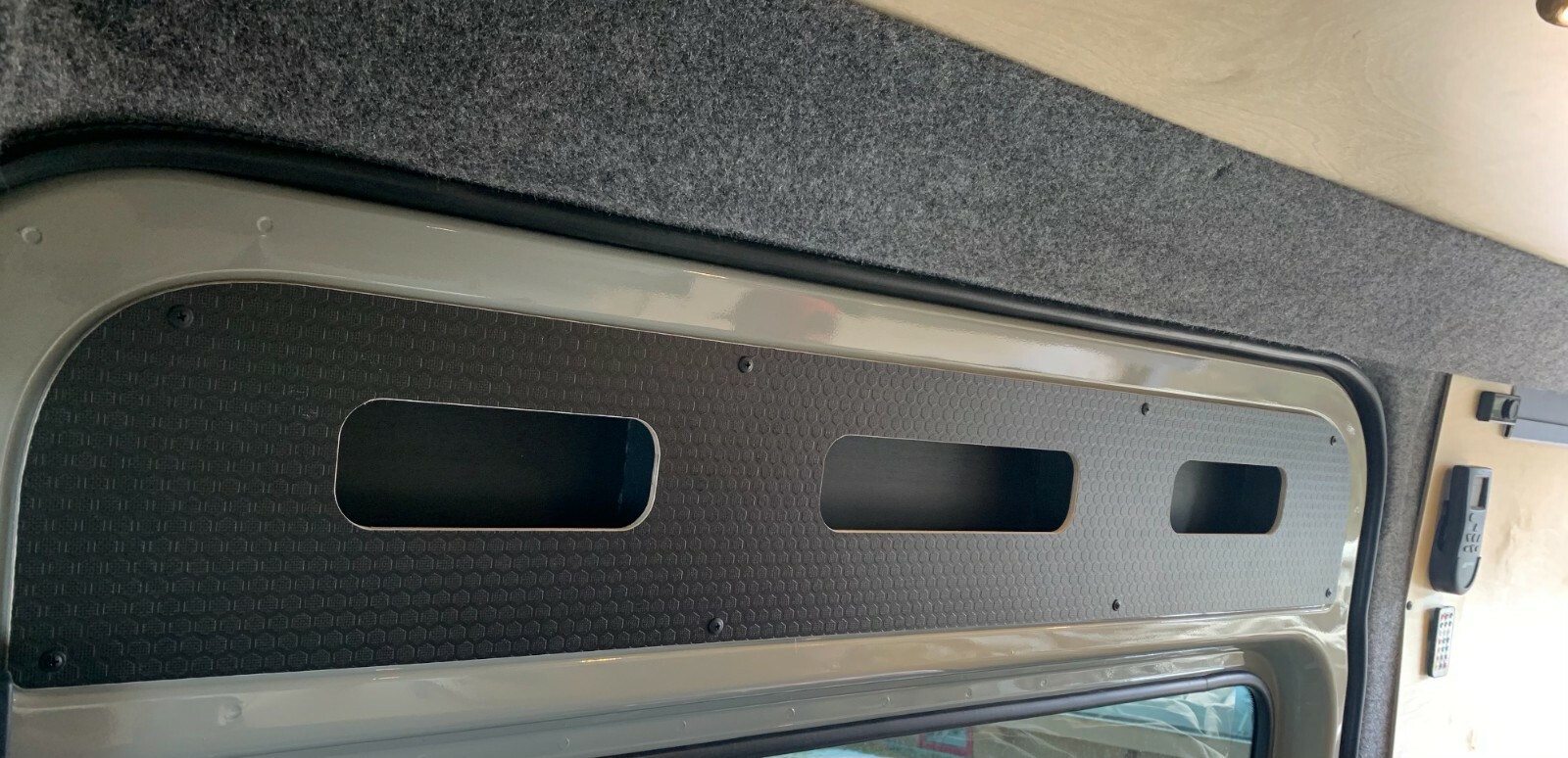 Sprinter Van slider door cubby storage set shelf