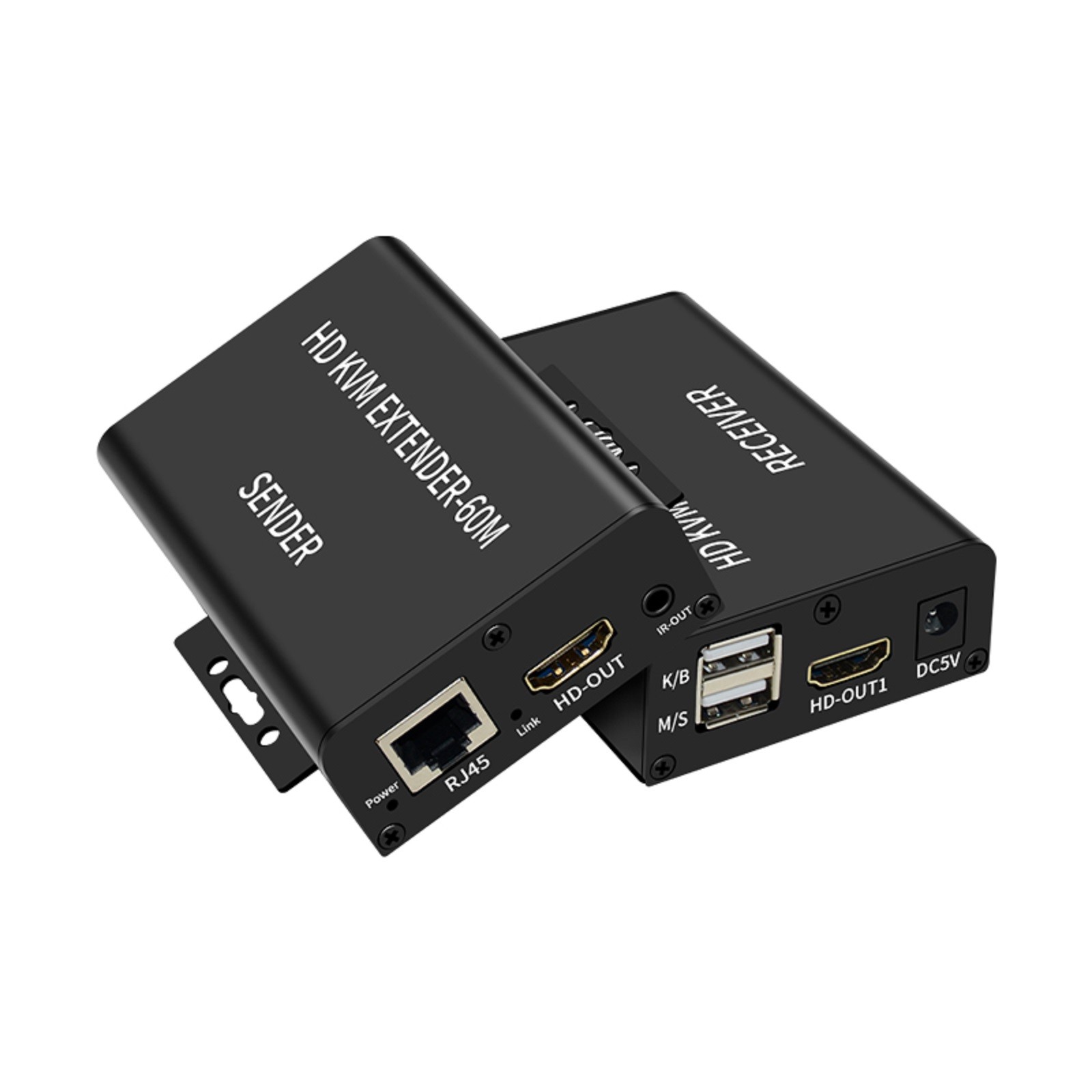 60M Video Extension Adapter HDMI KVM USB-A Keyboard RJ45 Lan Ethernet Extender B