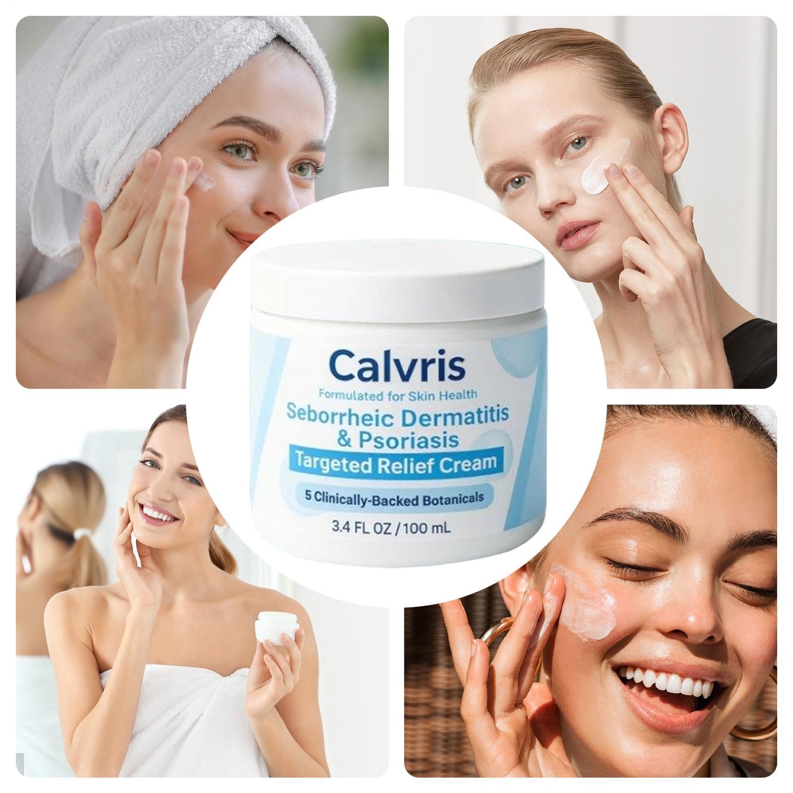 Calvris Seborrheic D-ermatitis Anti Itch Cream Soothing Natural Moisturizer 100g