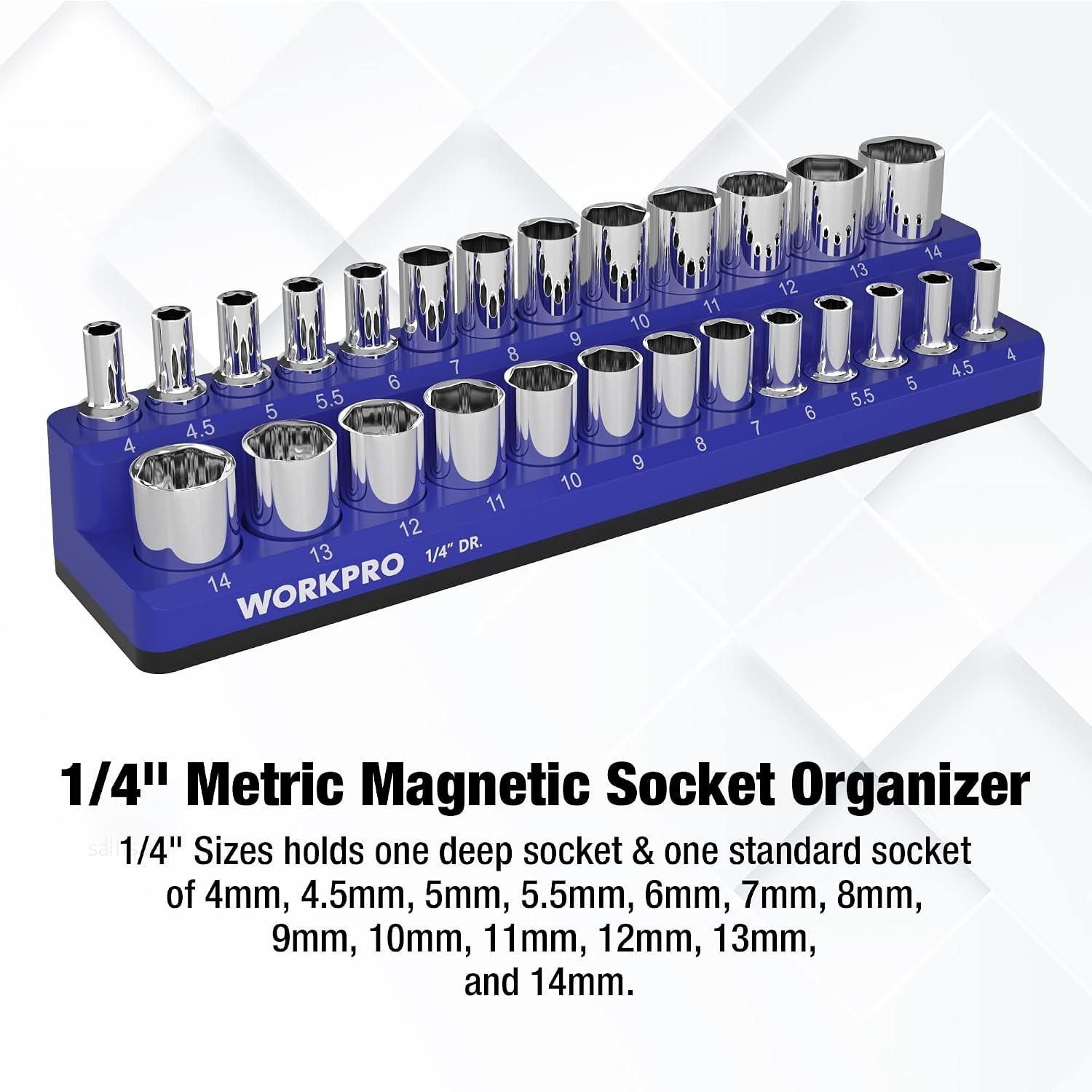 Effortless Organization: 26-Piece Magnetic Socket Holder with Soft Rubber Base
