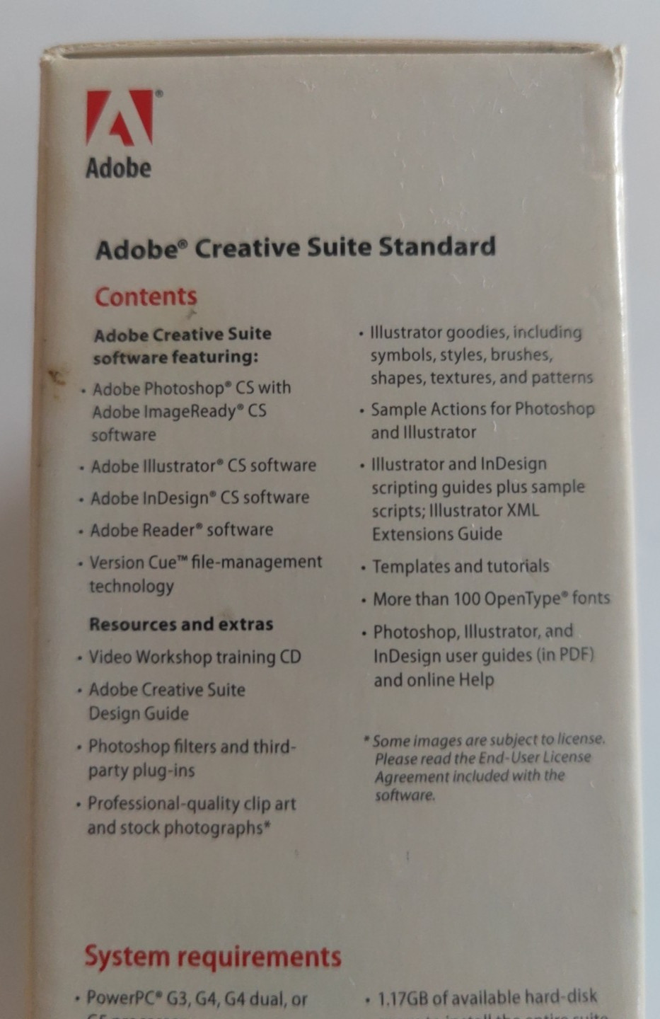 Adobe Creative Suite Standard Upgrade For Mac with Serial Numbers, 4 Disc Set