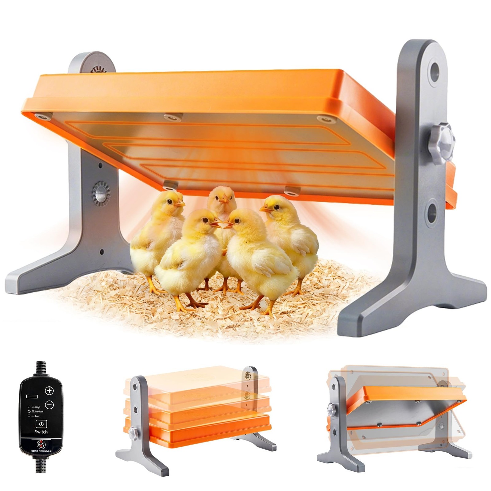 Chick Brooder Heater Plate – 12" x 8" Adjustable Height & Temperature Poul